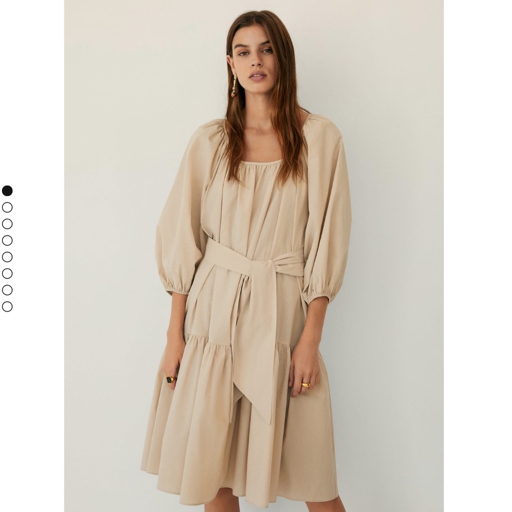 Mango Puffed Sleeve Dress